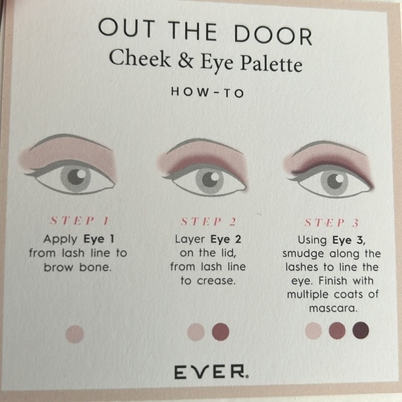 Ever OUT THE DOOR cheek & eye pallet, makeup set, shimmer eye shadow, blush NEW - Picture 9 of 9